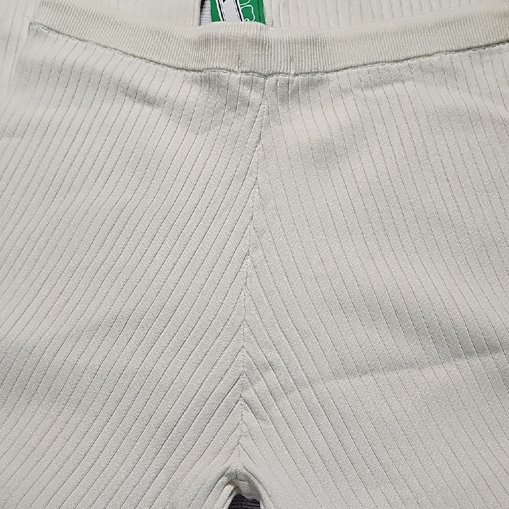 NWT L PINK Victoria's Secret Cream Ribbed Pajama Pants - Picture 9 of 10